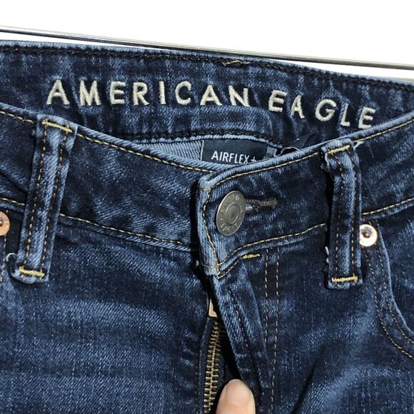American Eagle Jeans Mens 30 30 Blue Original Bootcut Dark Wash Denim Airflex+ - Picture 6 of 12